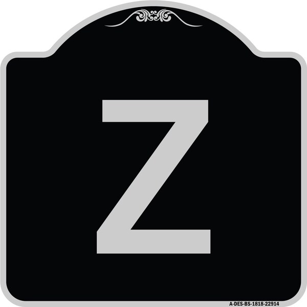 Sign with Letter Z Heavy-Gauge Aluminum Architectural Sign, 18" x 18", BS-1818-22914